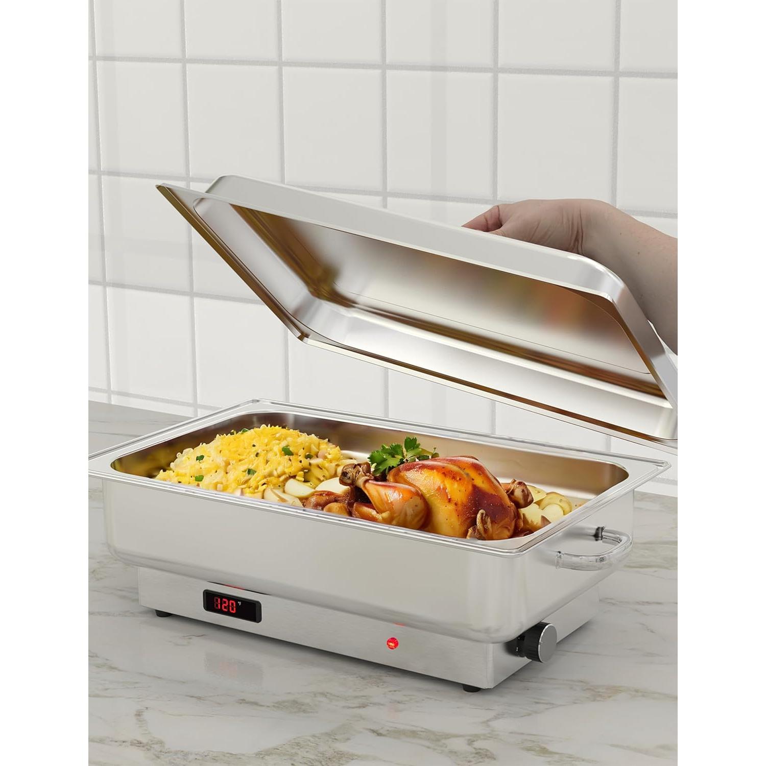 Plato Calentador Eléctrico GarveeHome 9 QT Acero Inoxidable