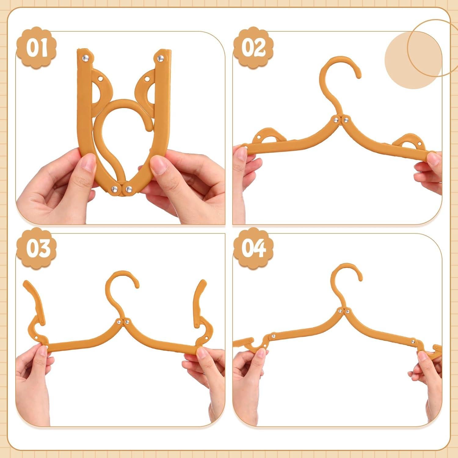 24 Perchas de Viaje Plegables Teenyyou Antideslizantes Coloridas