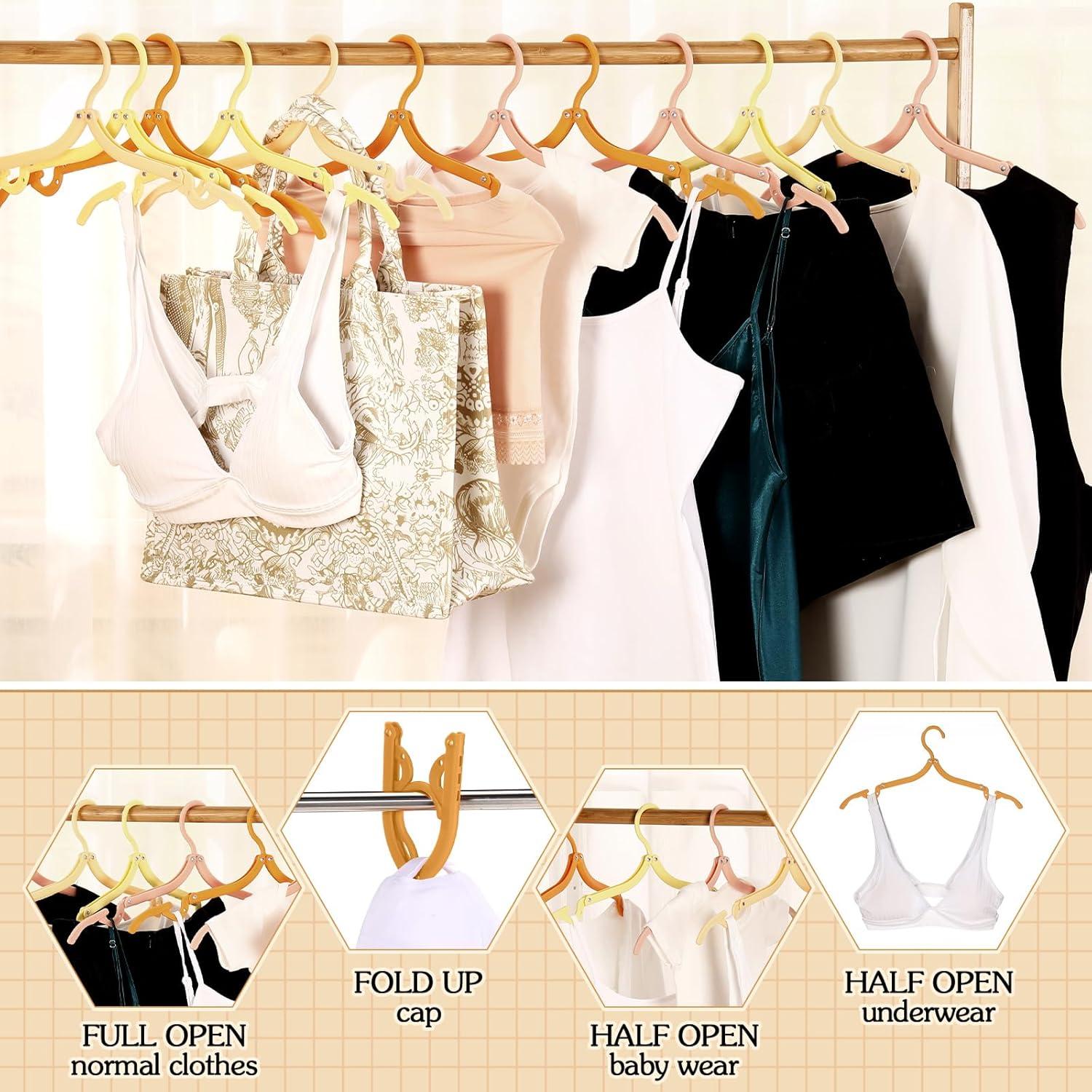 24 Perchas de Viaje Plegables Teenyyou Antideslizantes Coloridas