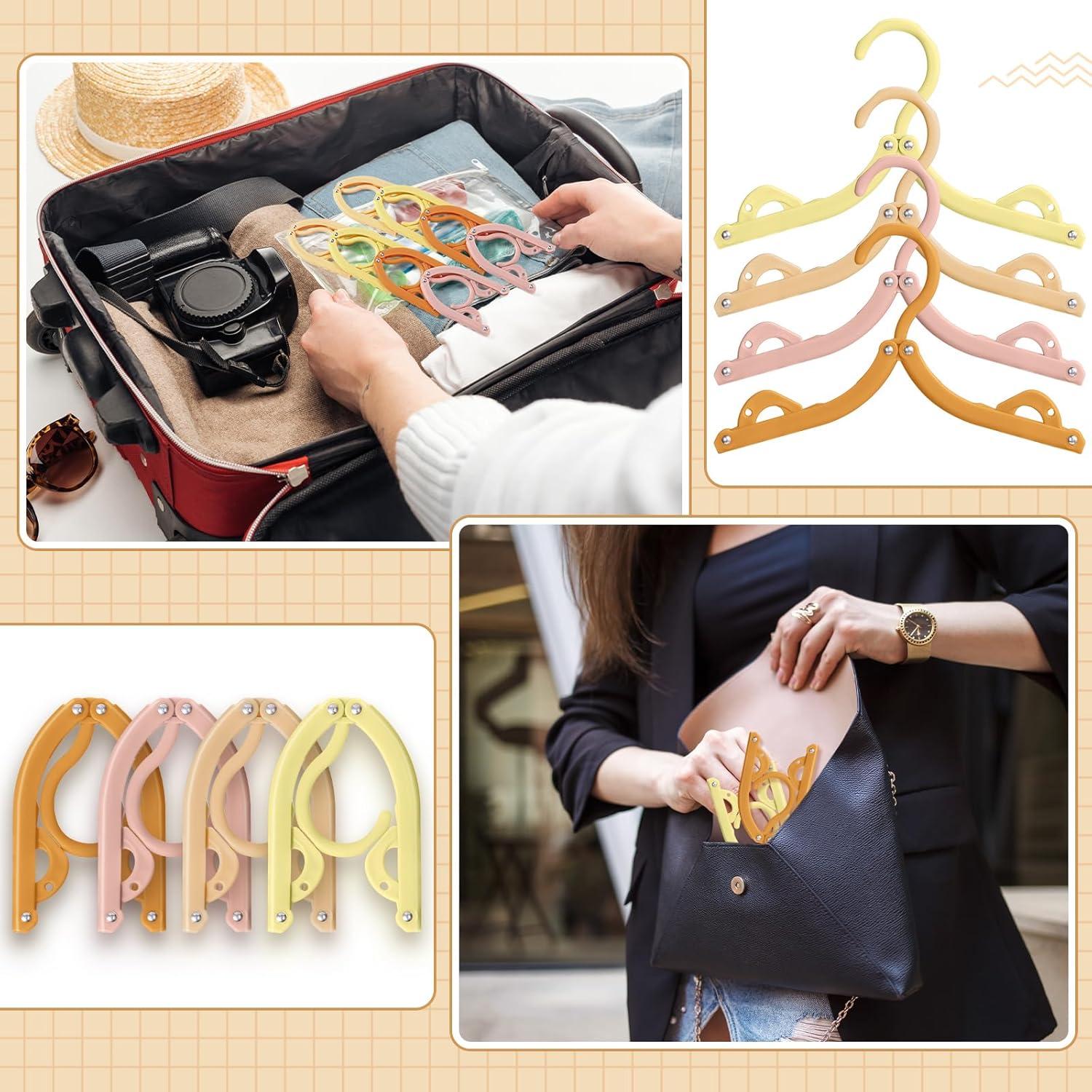 24 Perchas de Viaje Plegables Teenyyou Antideslizantes Coloridas