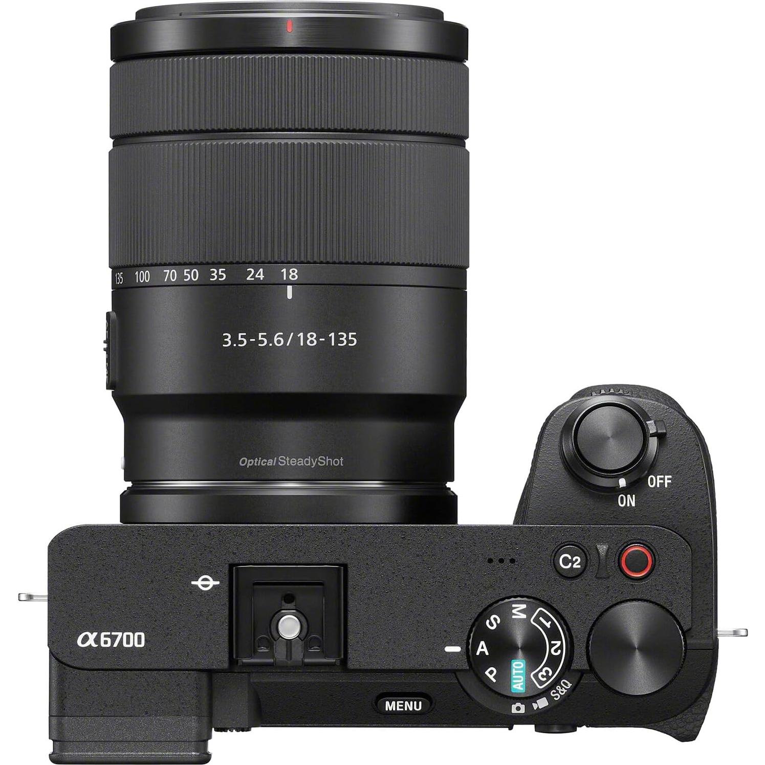 Sony a6700 4K Mirrorless Camera with Sony E 18-135mm f/3.5-5.6 OSS and E 55-210mm f/4.5-6.3 OSS+420-800mm f/8.3 HD Telephoto Zoom Lenses+Accessory Kit (Renewed)