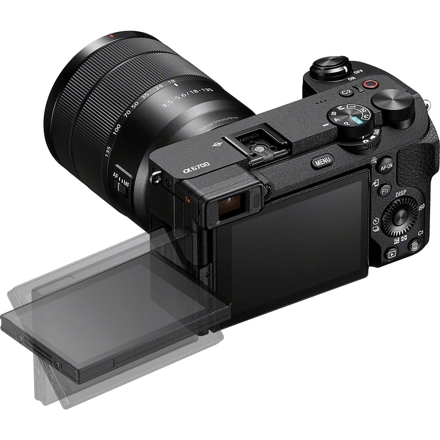 Sony a6700 4K Mirrorless Camera with Sony E 18-135mm f/3.5-5.6 OSS and E 55-210mm f/4.5-6.3 OSS+420-800mm f/8.3 HD Telephoto Zoom Lenses+Accessory Kit (Renewed)