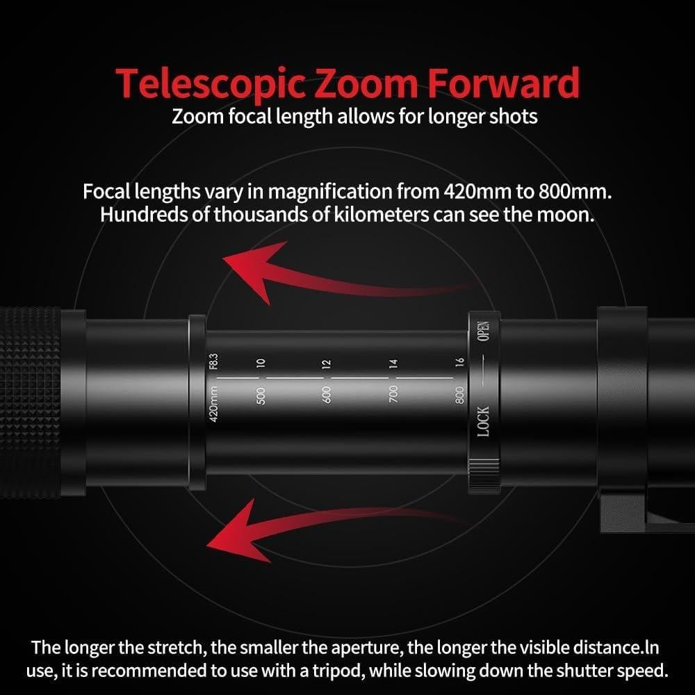 Lente Telefoto Manual 420-800mm F/8.3-16 para Sony