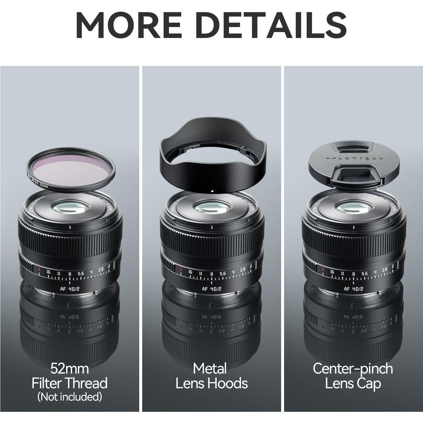 Lente TTARTISAN 40mm f2 AF para Nikon Montura Z - Ultra Ligero