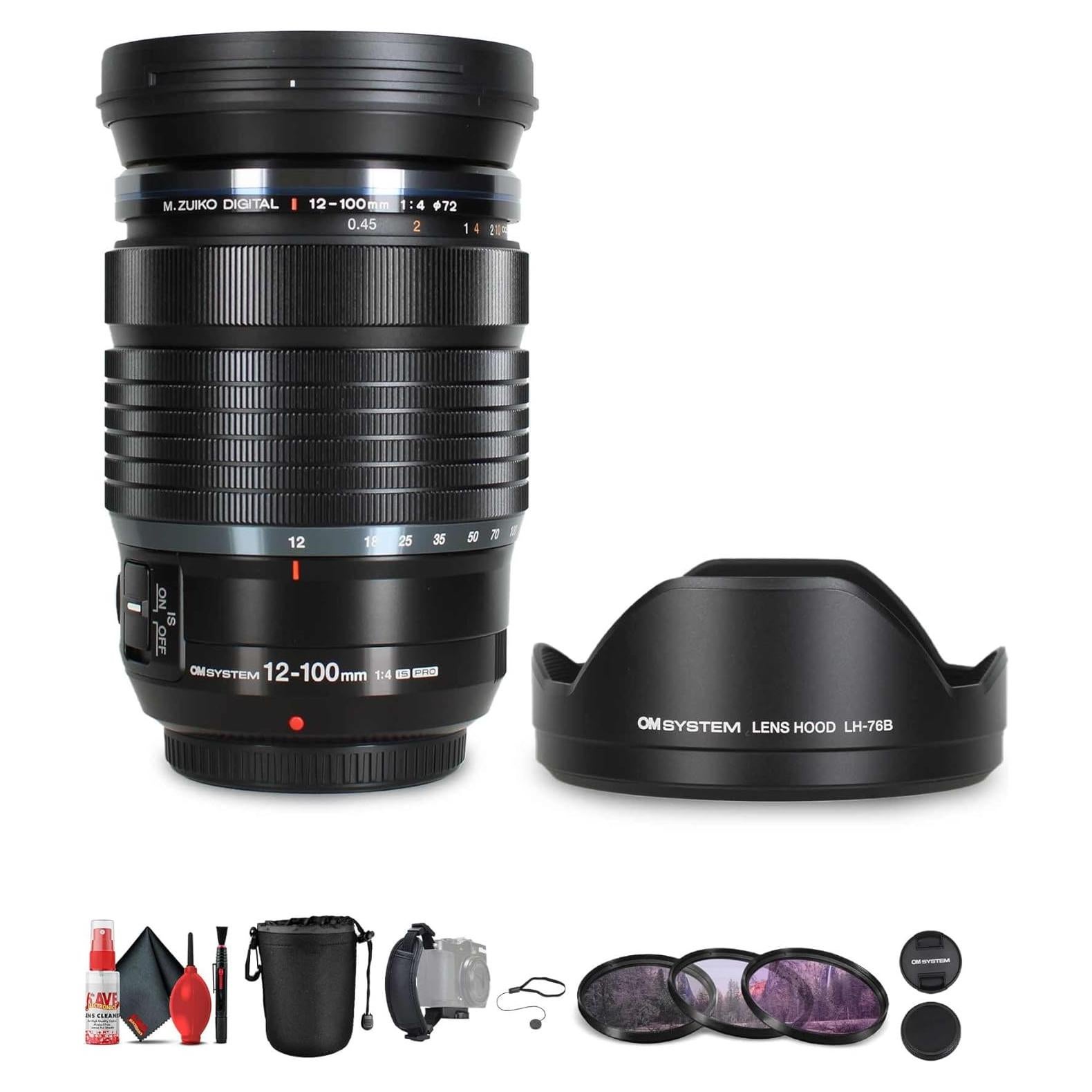Lente Olympus OM System M.Zuiko 12-100mm f/4 IS PRO + Accesorios