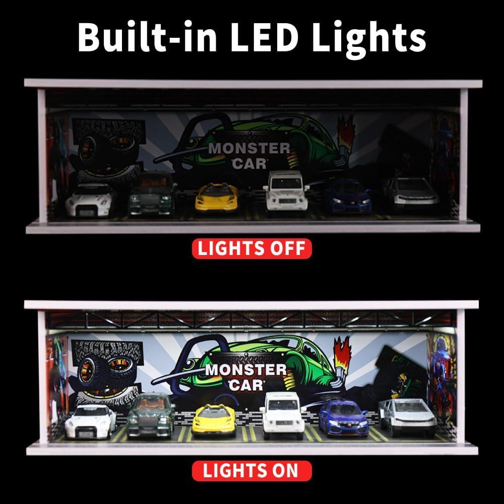 Vitrina para Hot Wheels G-FANS 1:64 con Luz LED y Acrílico