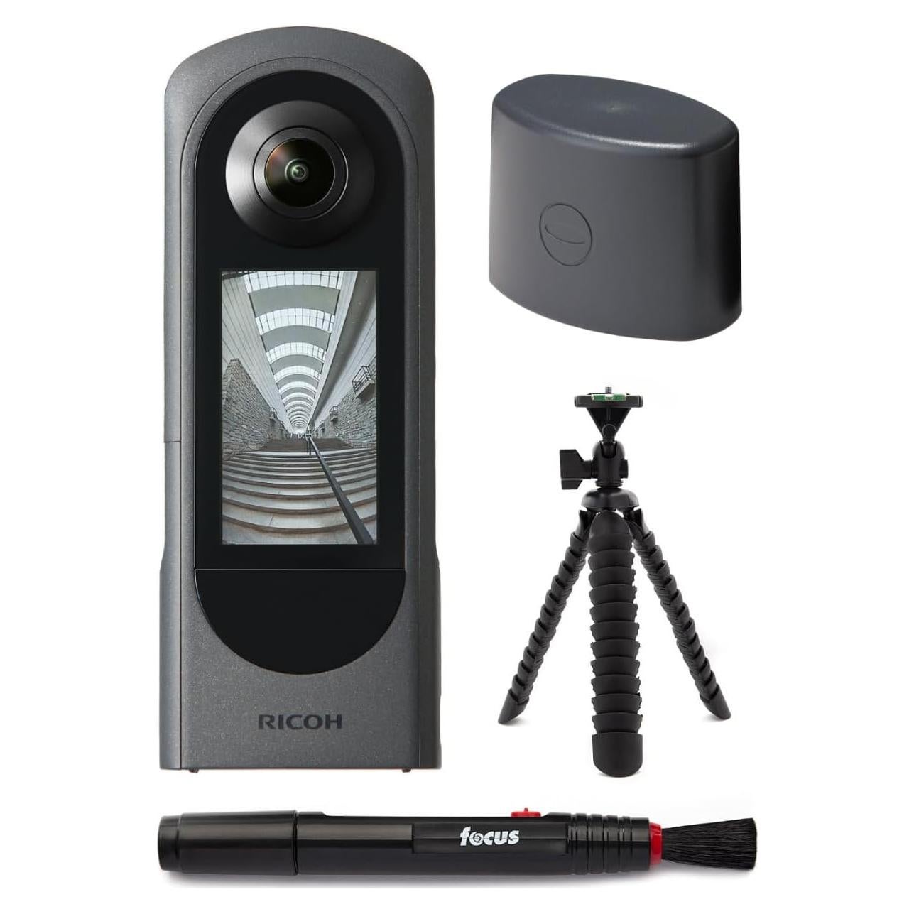 Cámara 360 Grados Ricoh Theta X con Accesorios y Trípode