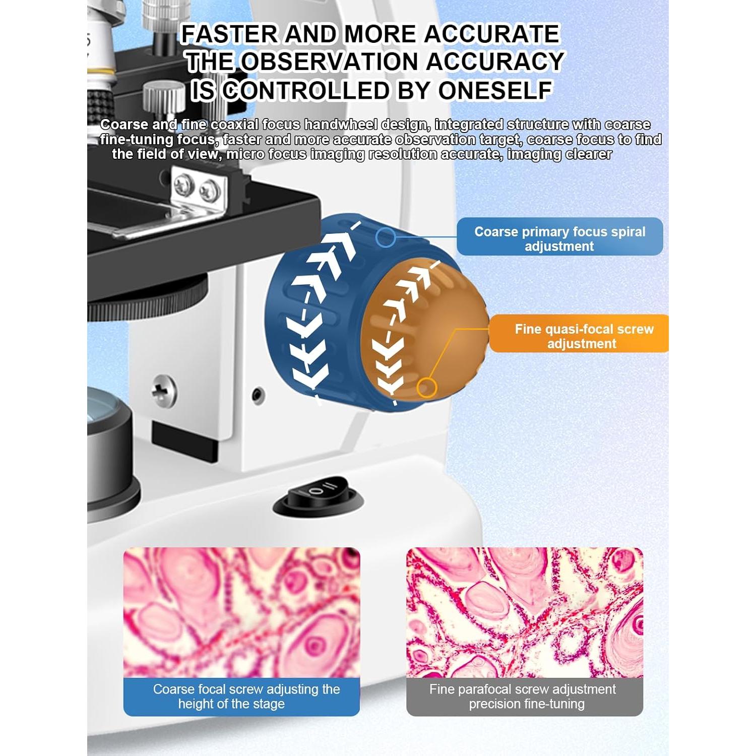 Microscopio Trinocular Woehrsh 40X-5000X LED Oculares WF10x WF25x
