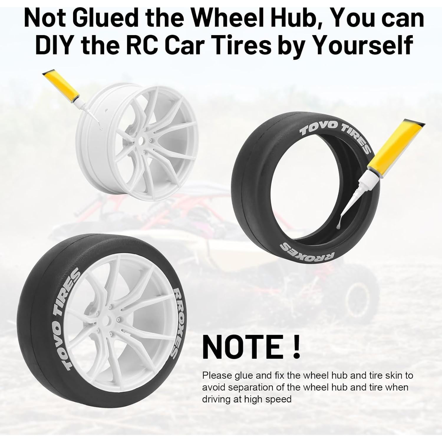 Neumáticos y Ruedas de Drift RC Daitoku 1/10 65mm Blanco