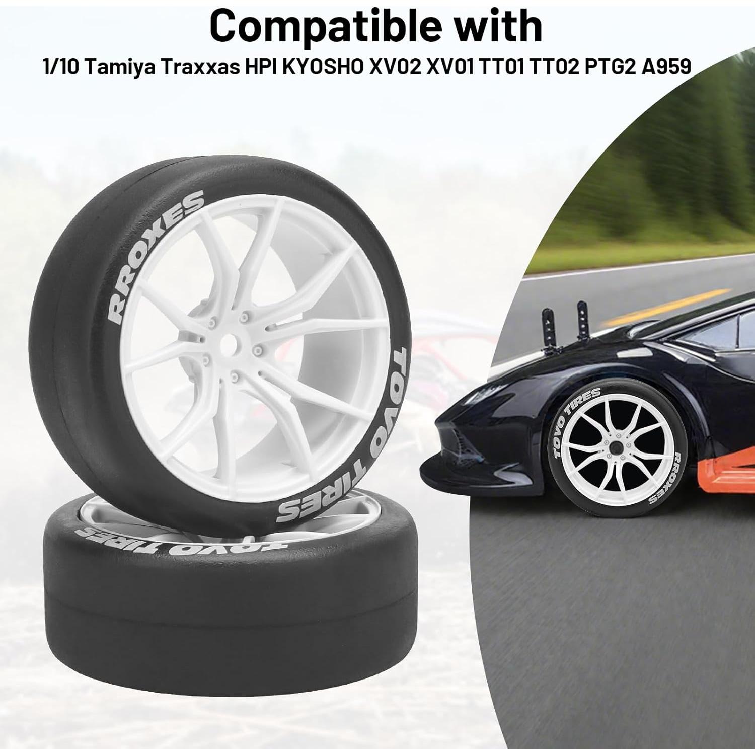 Neumáticos y Ruedas de Drift RC Daitoku 1/10 65mm Blanco