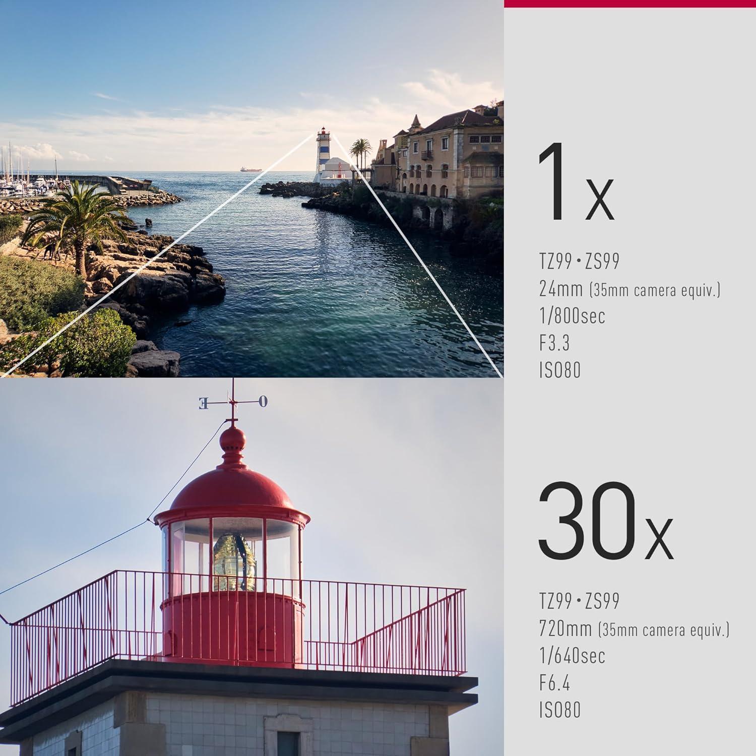 Cámara Compacta Panasonic LUMIX TZ99 Plata 30x Zoom 4K