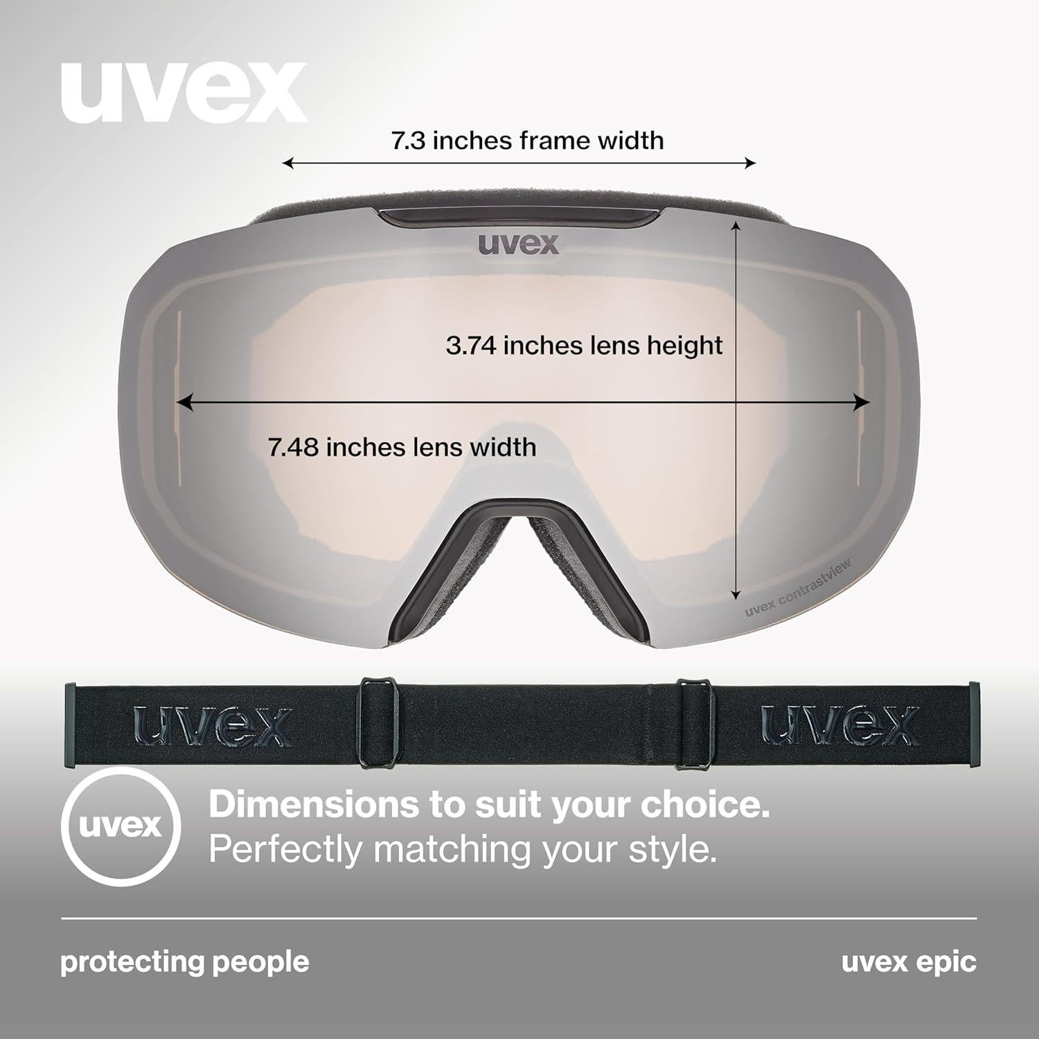 Gafas de esquí Uvex Epic ATTRACT sin marco UV400 anti-vaho