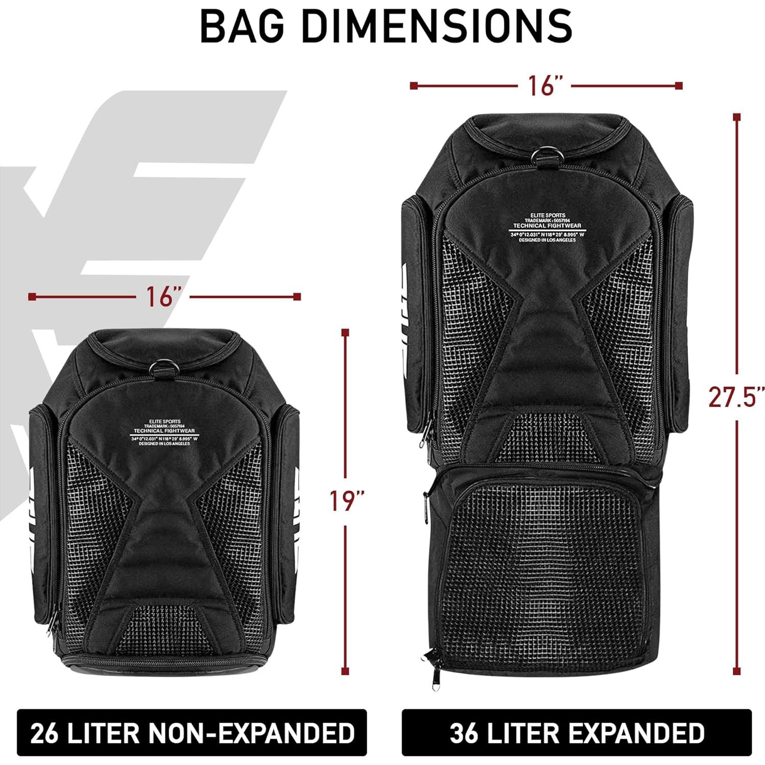 Bolsa de gimnasio expandible Elite Sports BJJ MMA 42x31cm