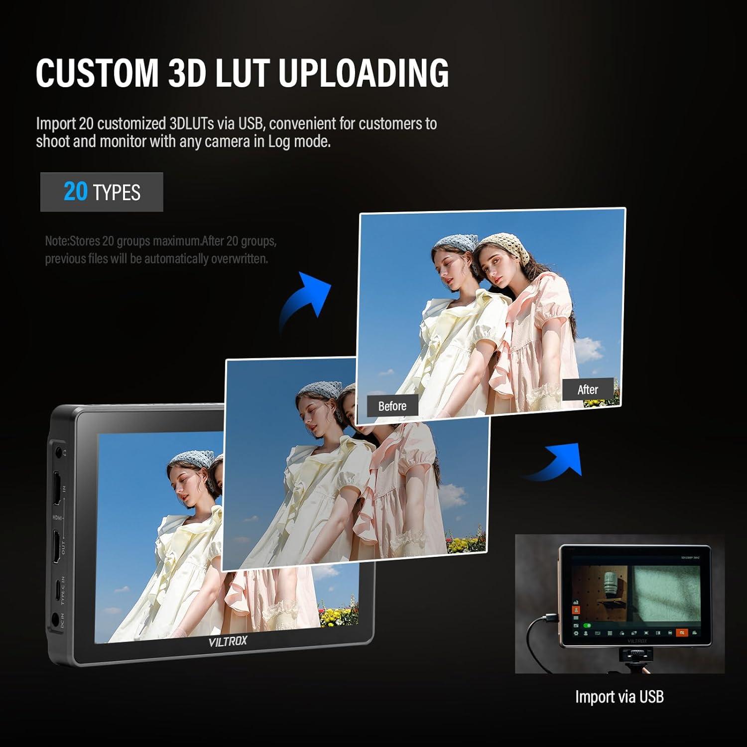 Monitor de Campo VILTROX DC-L2 7" HDMI 3G-SDI 4K Táctil