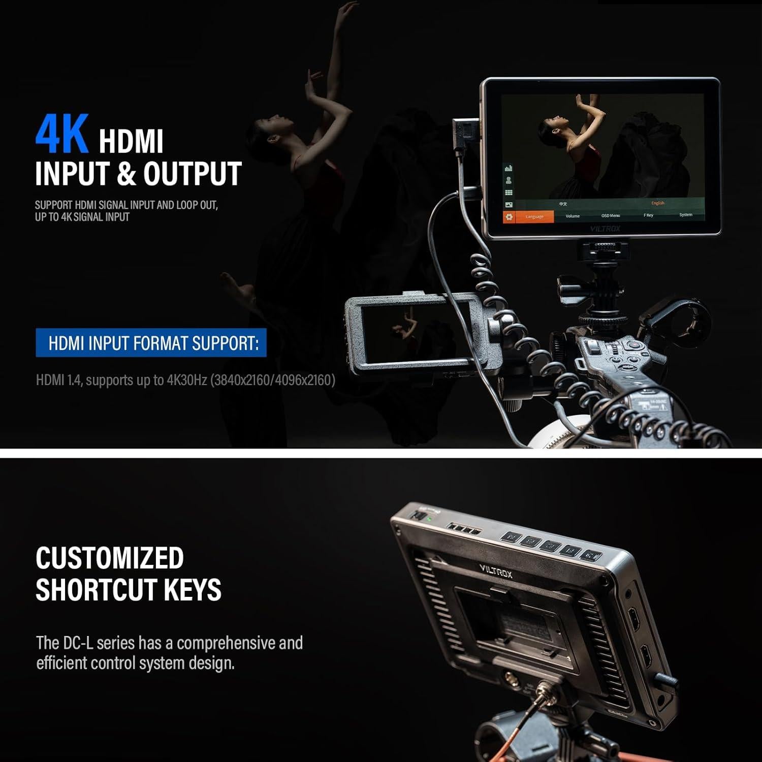 Monitor de Campo VILTROX DC-L2 7" HDMI 3G-SDI 4K Táctil