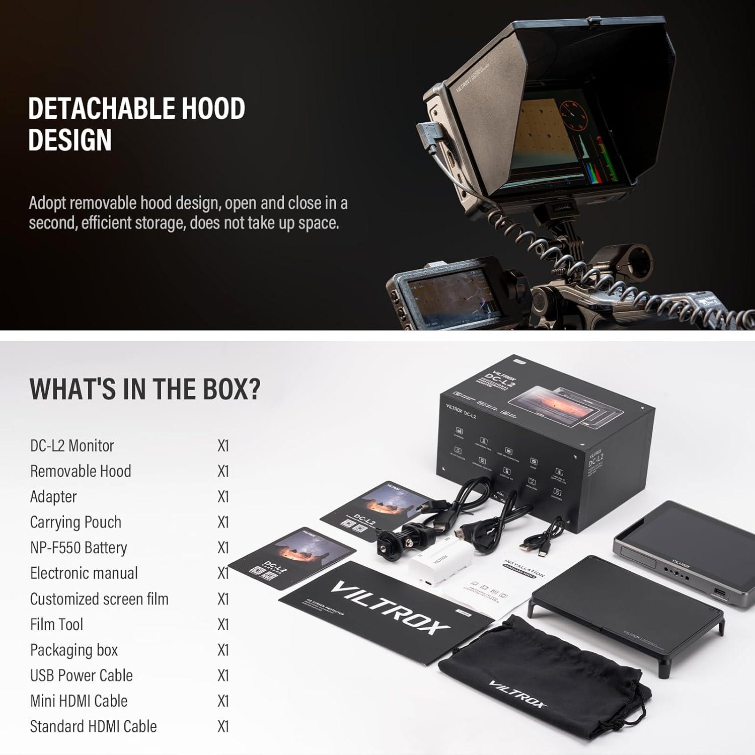 Monitor de Campo VILTROX DC-L2 7" HDMI 3G-SDI 4K Táctil