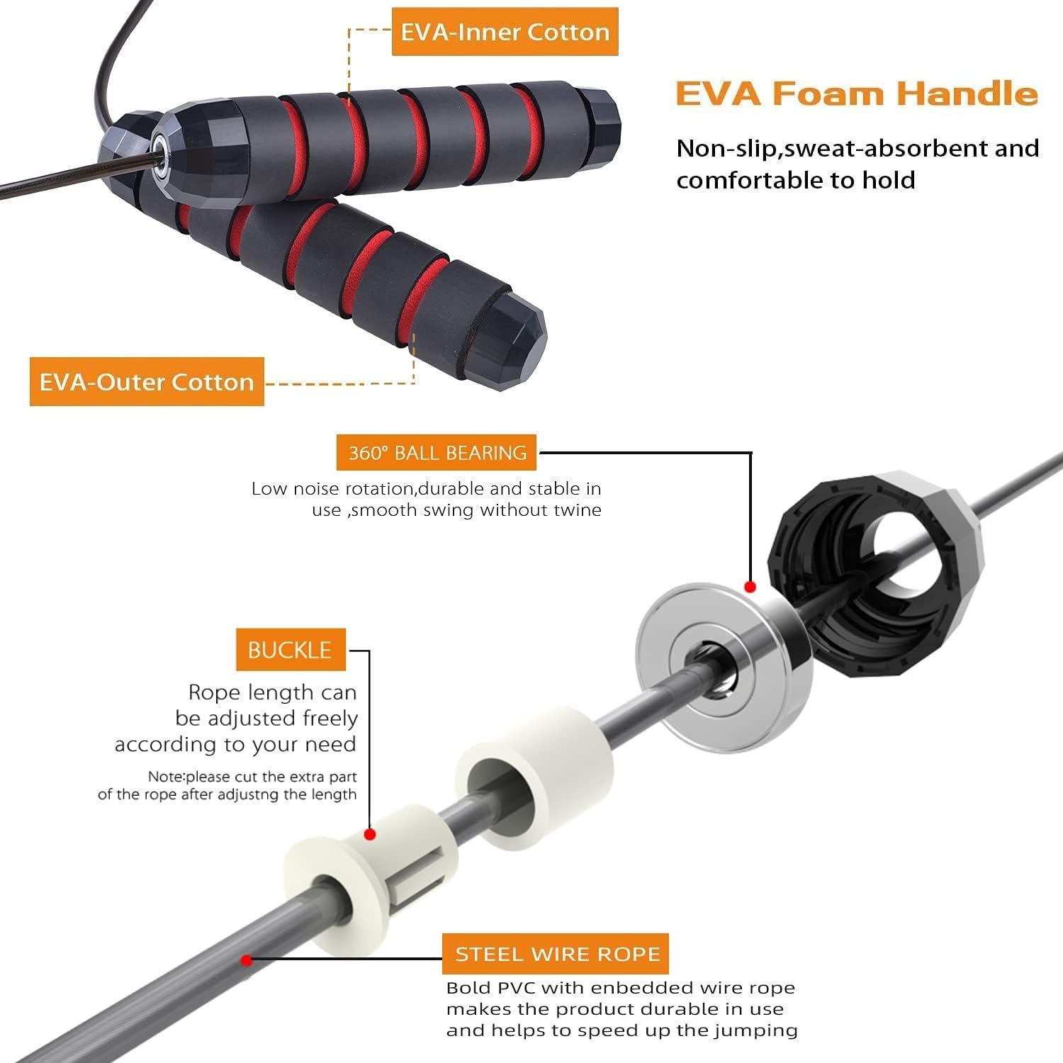 Cuerdas de Saltar VIBUFF Ajustables + Bandas de Resistencia