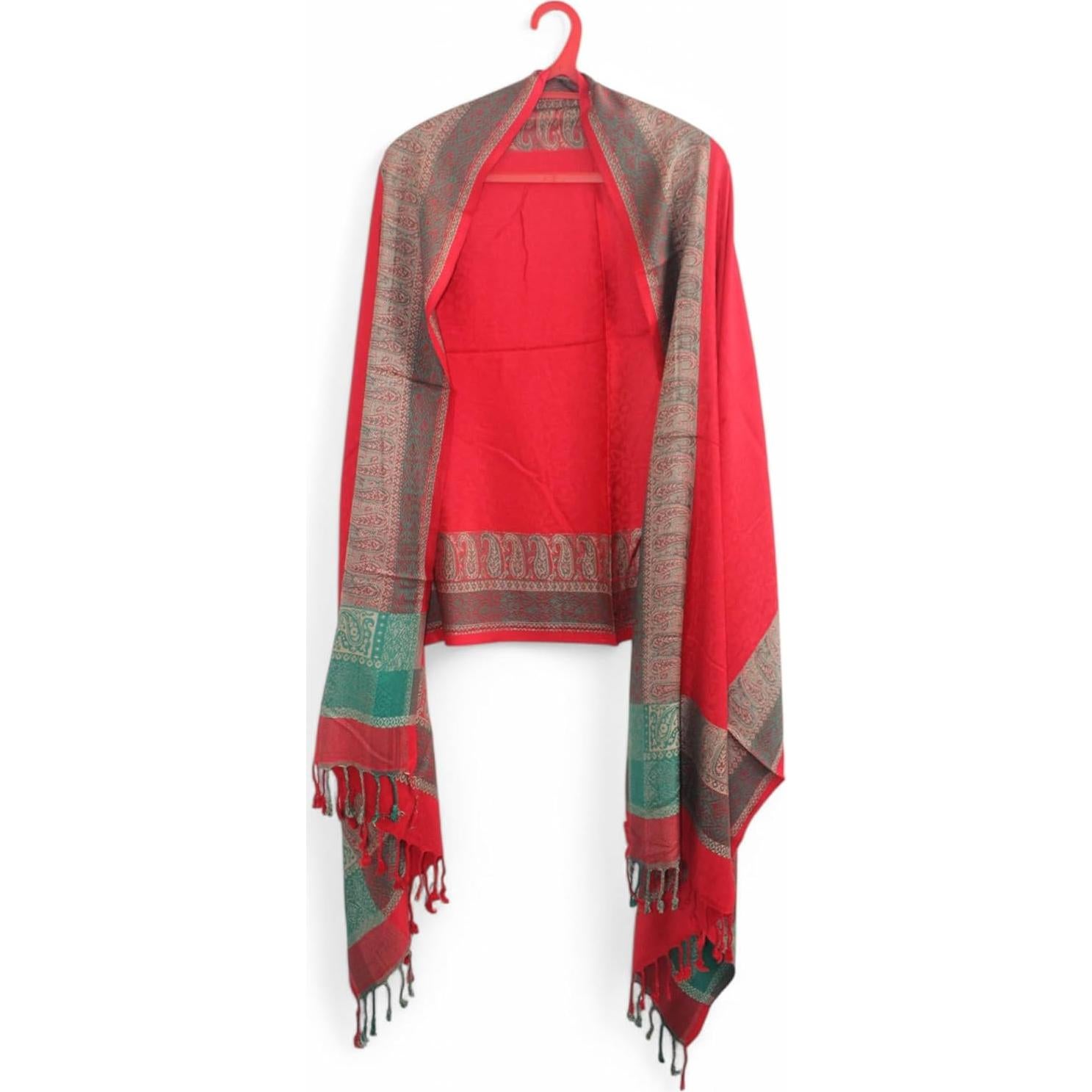 Chal de Meditación de Lana Pura Handmade Oversized 76x203 cm