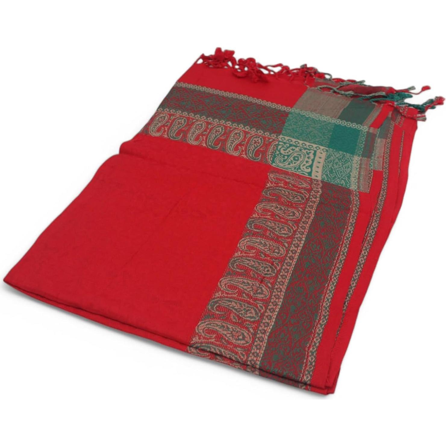 Chal de Meditación de Lana Pura Handmade Oversized 76x203 cm