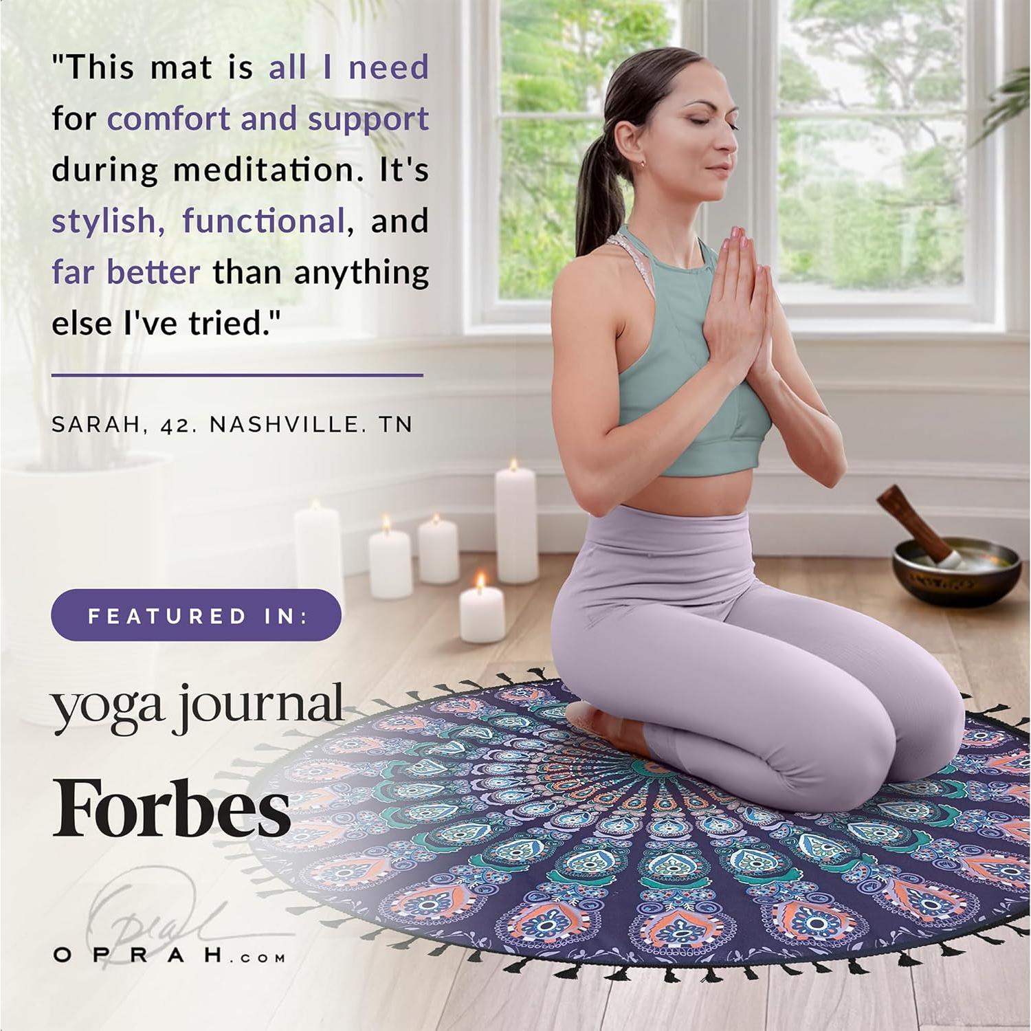 Alfombra de Meditación Aila Wellbeing Redonda 81 cm Microfibra Verde