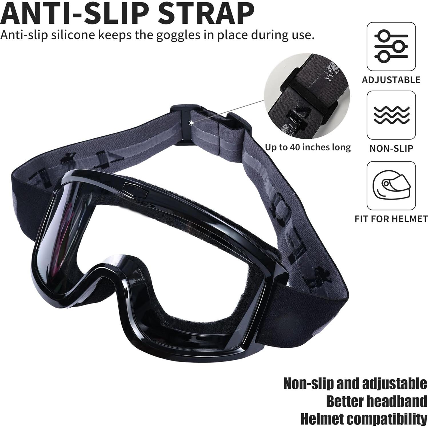 Gafas de Motocross 4-FQ con Lente Claro y Correa Antideslizante