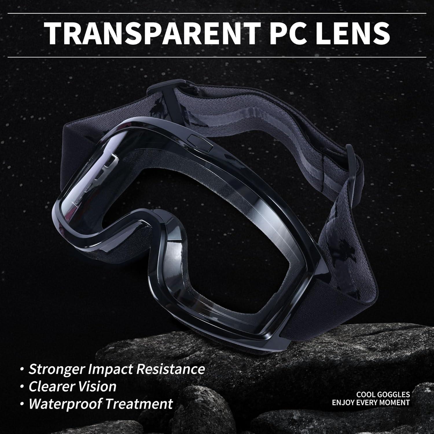 Gafas de Motocross 4-FQ con Lente Claro y Correa Antideslizante