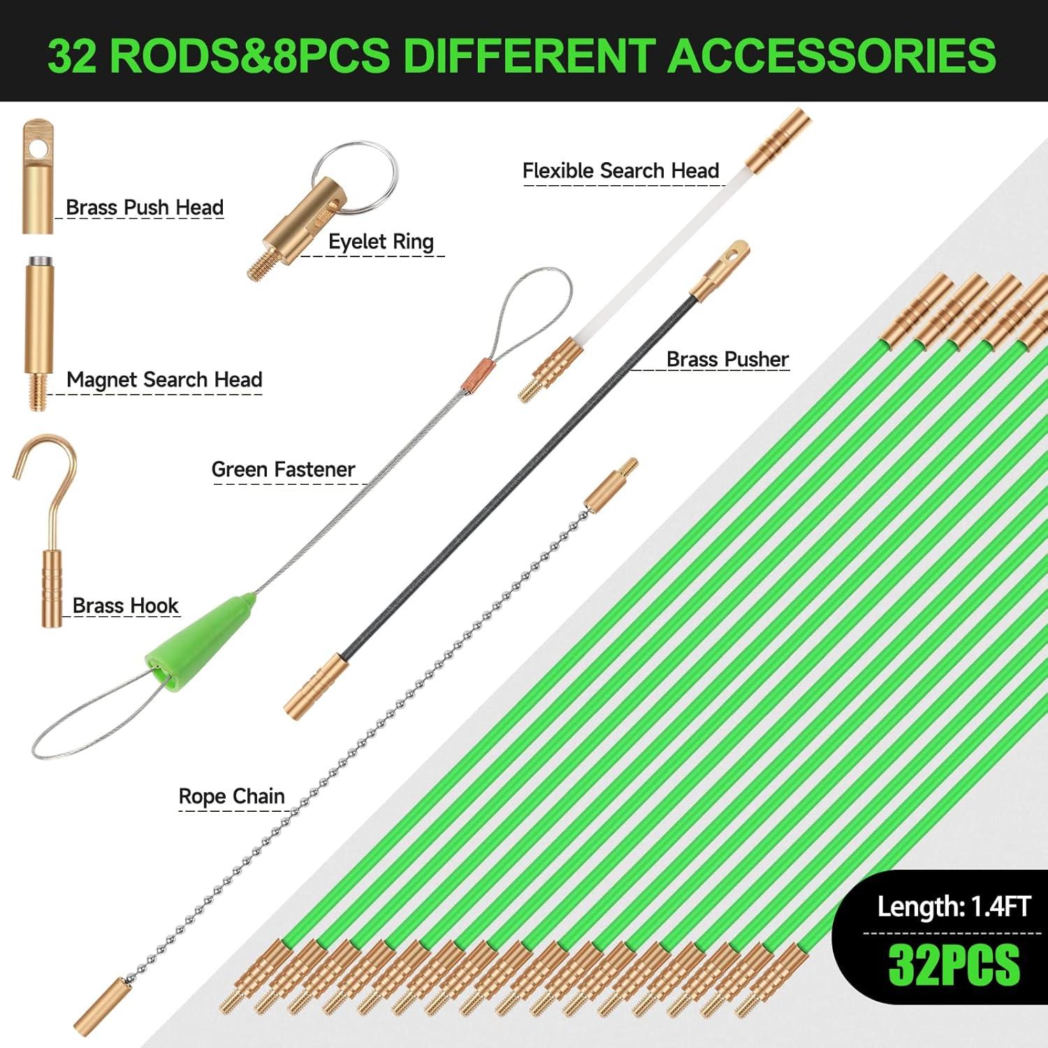 Cables de Fibra de Vidrio FTIHTRY 13,7m Kit con Accesorios