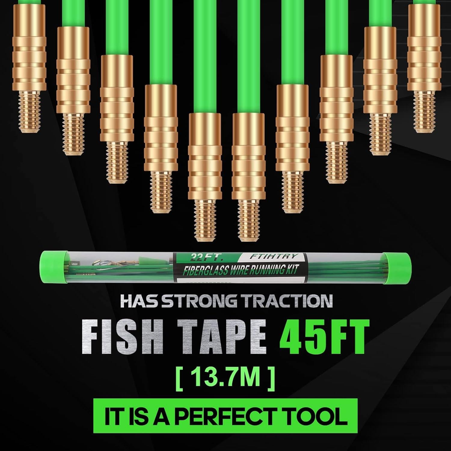 Cables de Fibra de Vidrio FTIHTRY 13,7m Kit con Accesorios