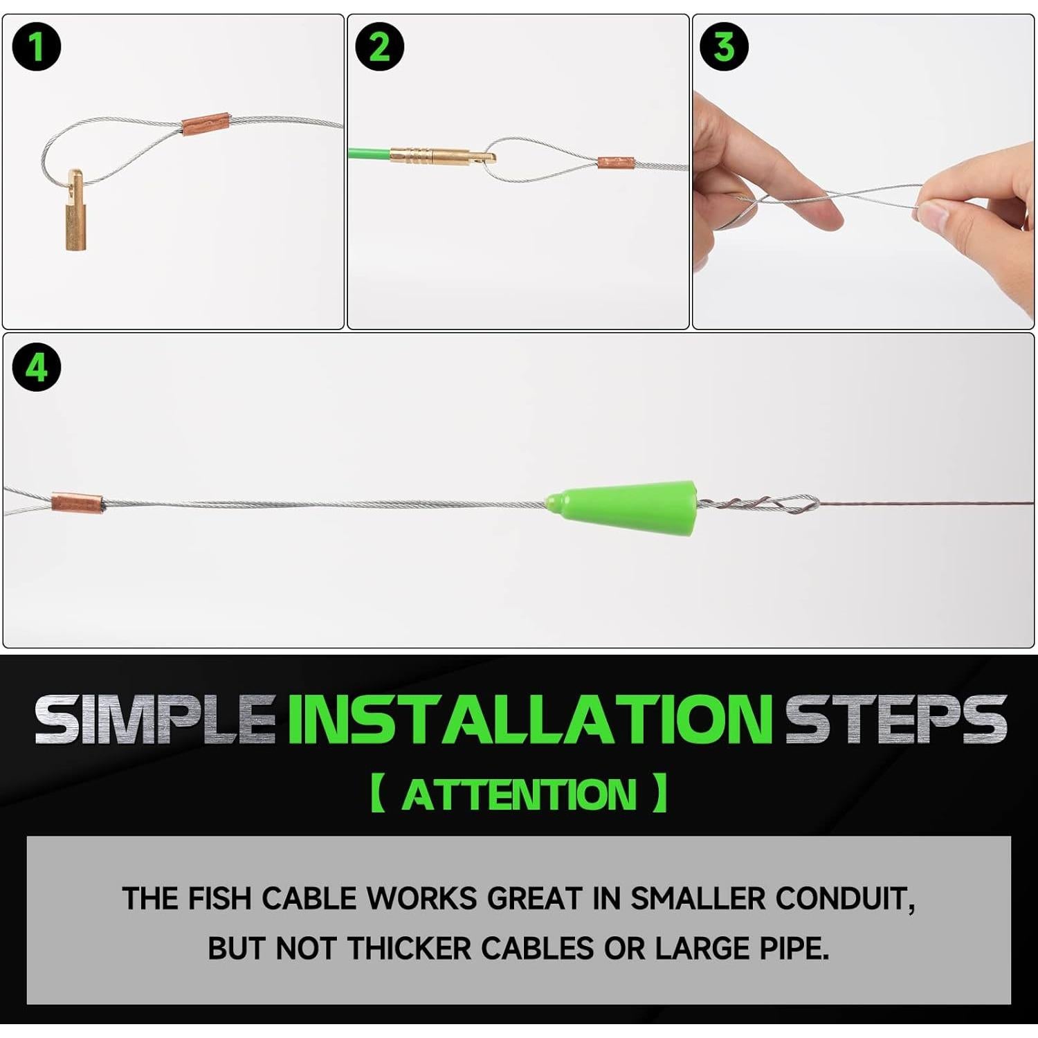 Cables de Fibra de Vidrio FTIHTRY 13,7m Kit con Accesorios