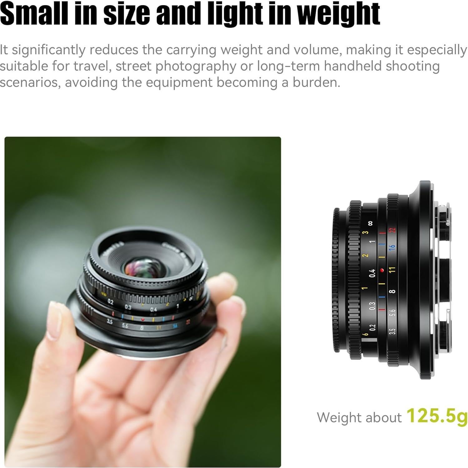 Lente Gran Angular 7artisans 10mm F3.5 para Fuji X