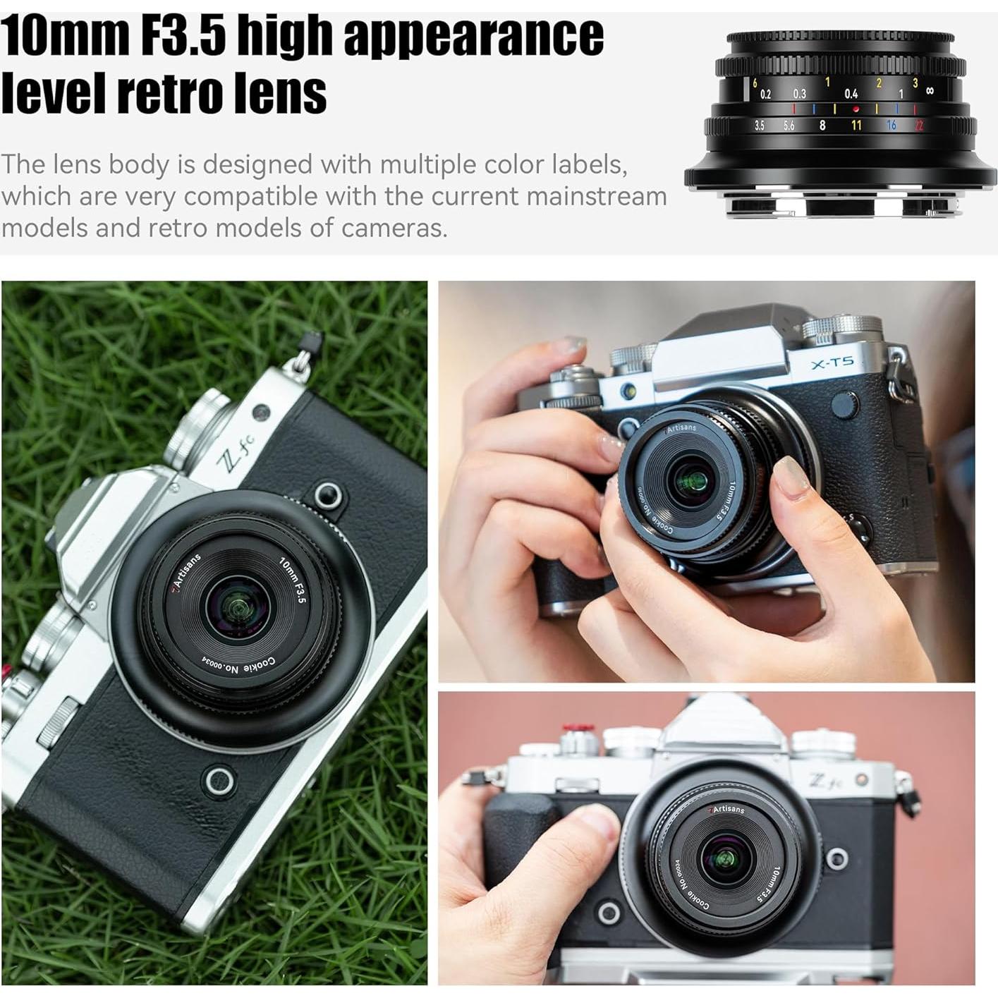 Lente Gran Angular 7artisans 10mm F3.5 para Fuji X