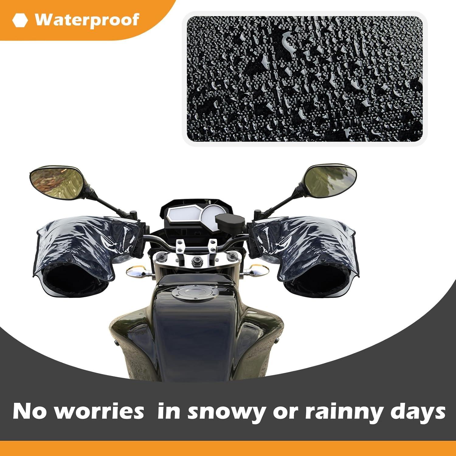 Guantes de Manillar para Motocicleta Hanaive - 2 Juegos Impermeables