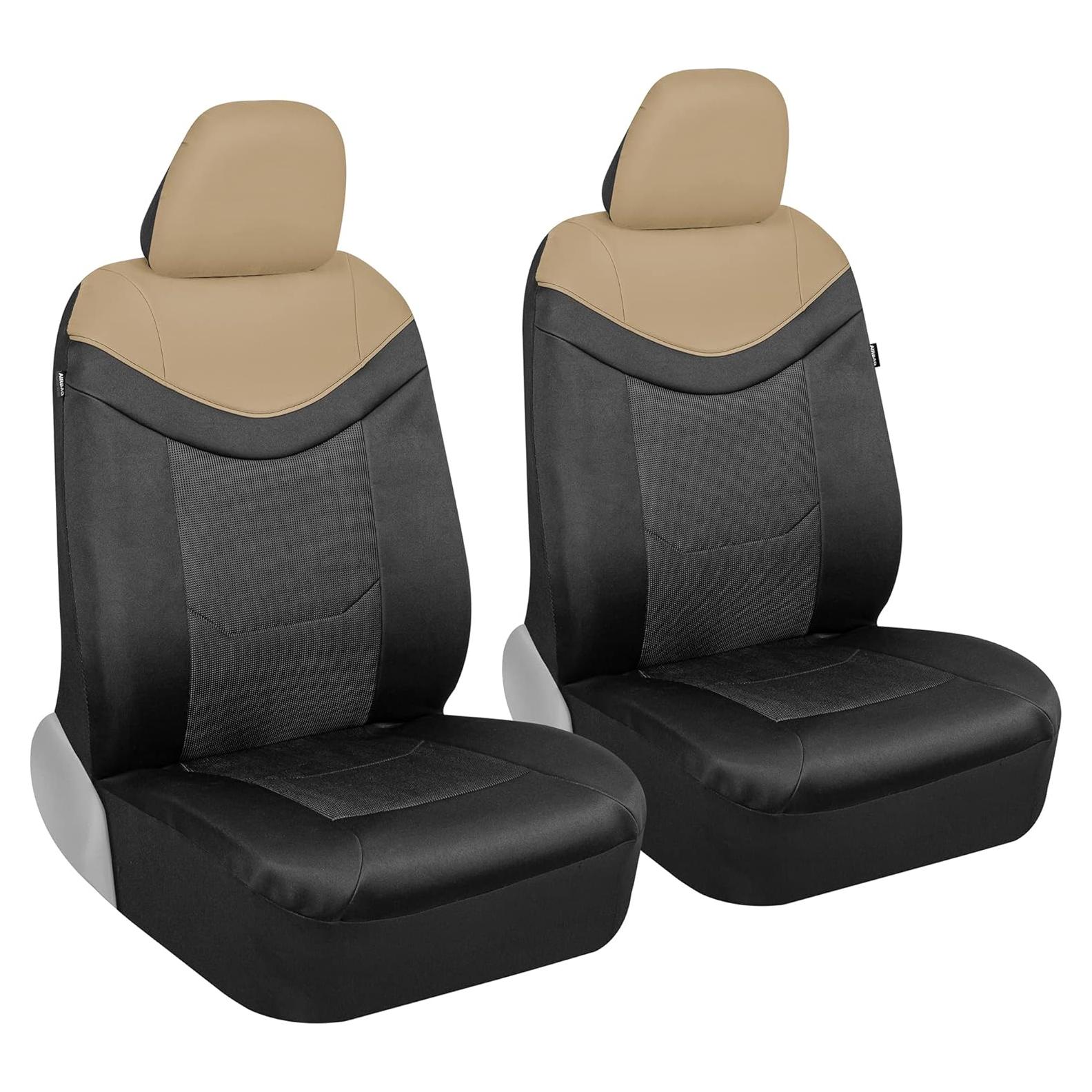 Fundas de Asiento Delanteras Motor Trend LuxeSport Beige