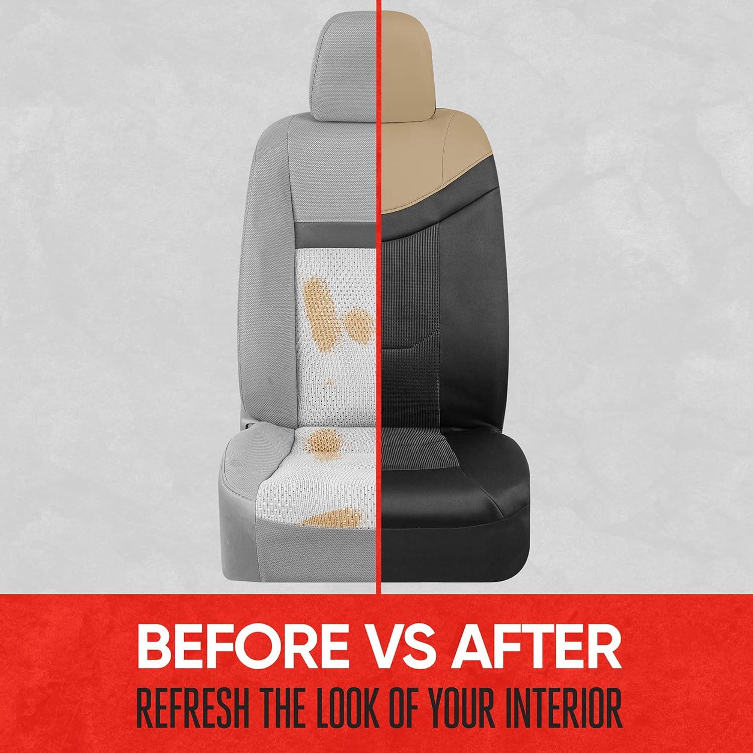 Fundas de Asiento Delanteras Motor Trend LuxeSport Beige