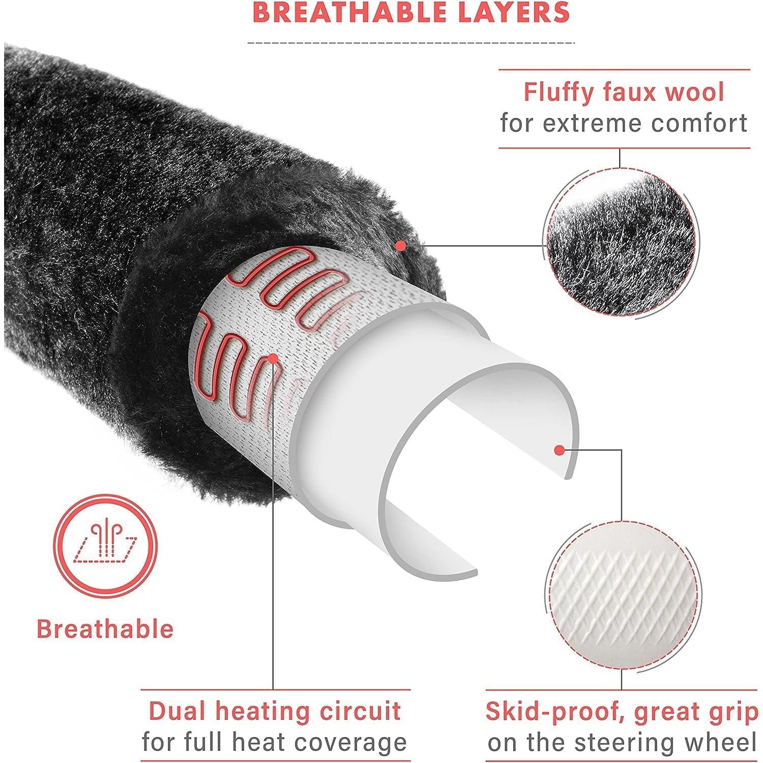 Cubierta de Volante Calentada VaygWay 15" 2 Pk Piel Sintética