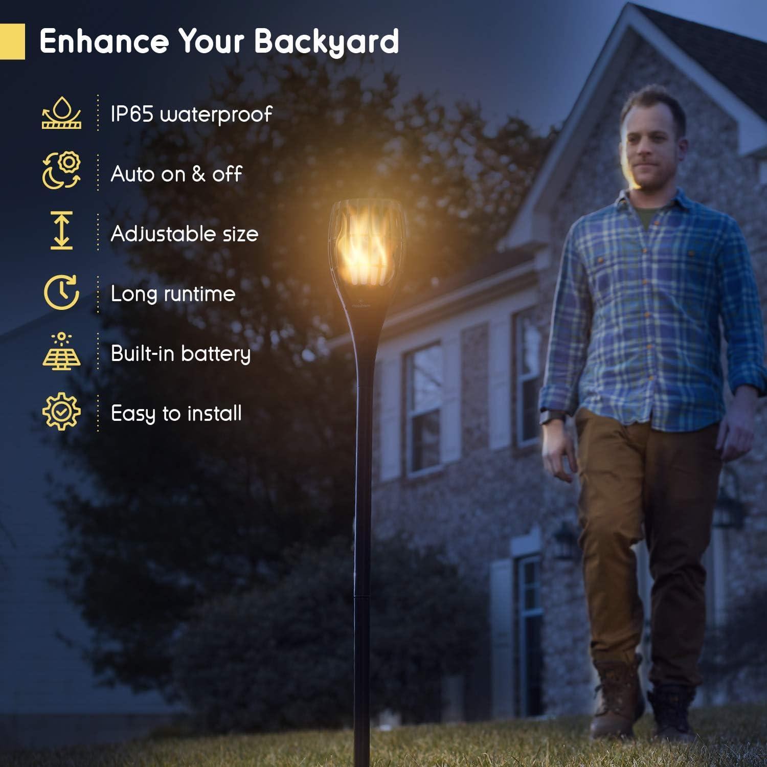 Linterna Solar Everbeam P1 con 96 LEDs Efecto Llama Realista