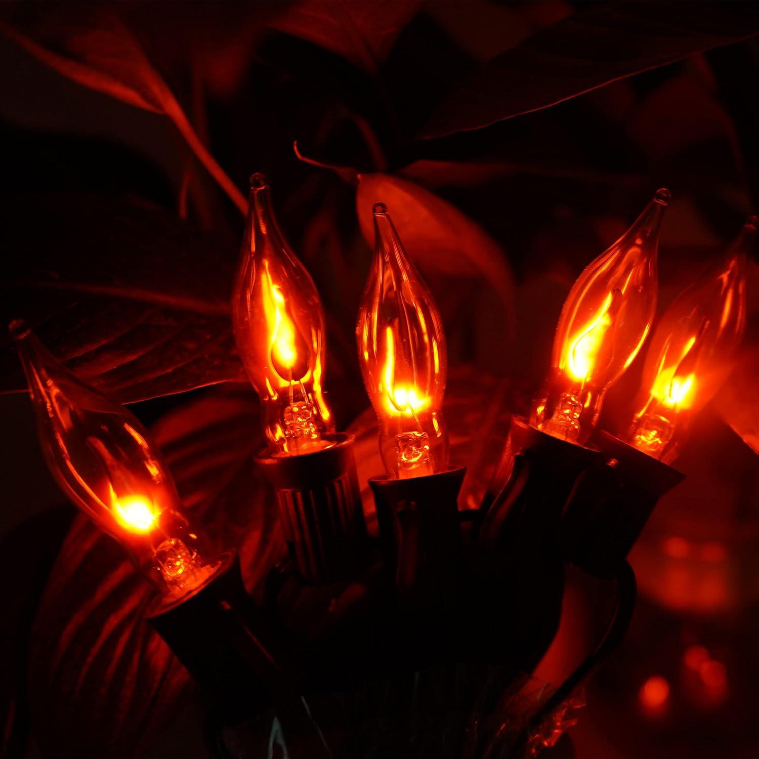 Luces de Cuerda de Llama Parpadeante C18 10FT Negro 1W E12