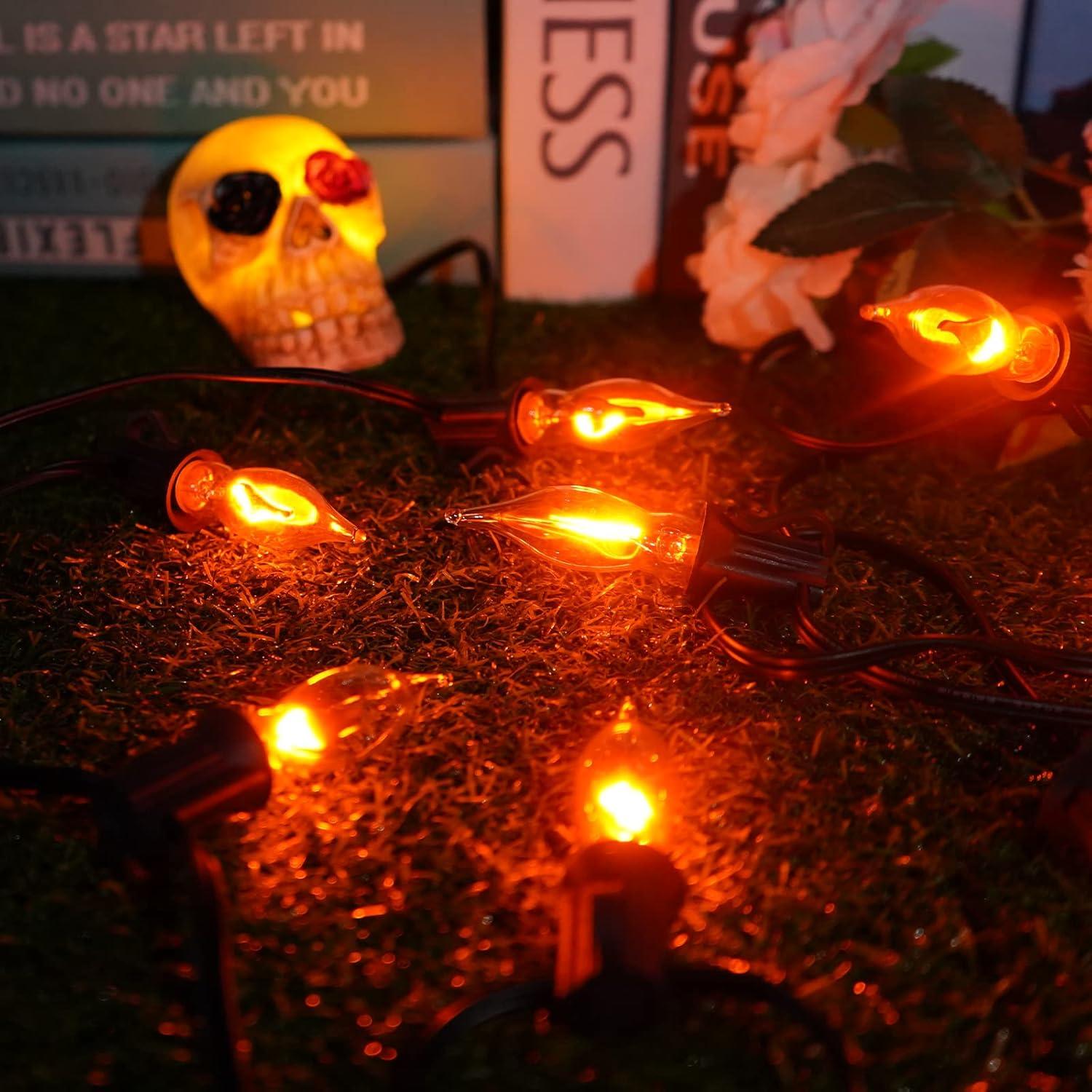 Luces de Cuerda de Llama Parpadeante C18 10FT Negro 1W E12