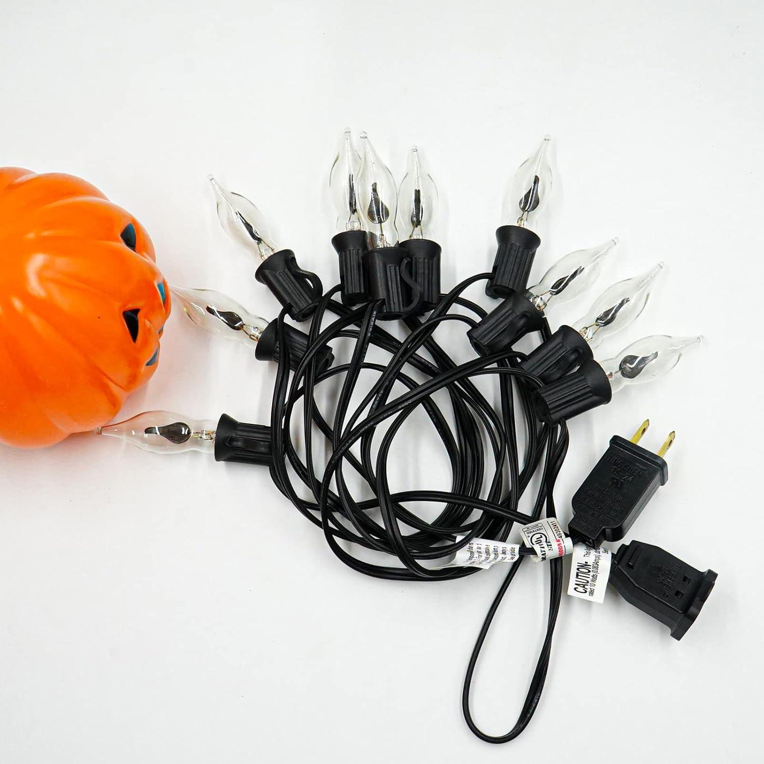 Luces de Cuerda de Llama Parpadeante C18 10FT Negro 1W E12