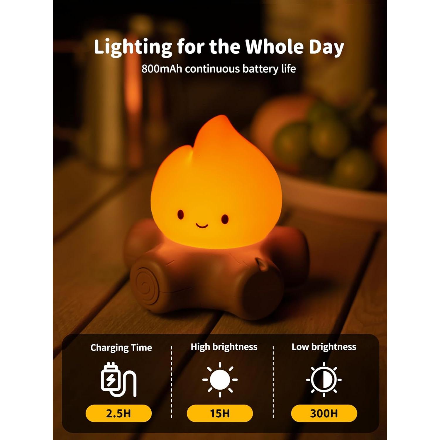 Luz Nocturna Recargable MASHI Fogata 7.62cm Regulable