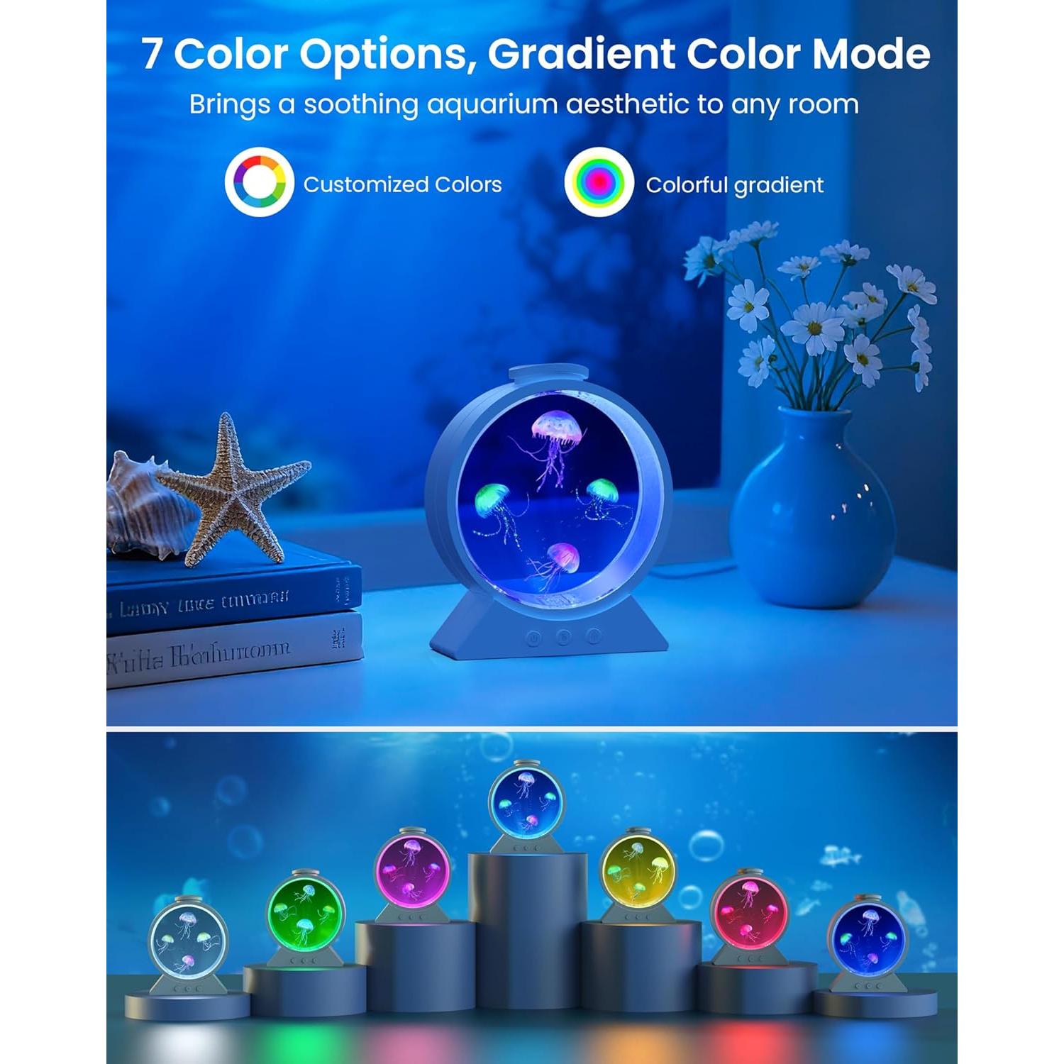 Lámpara de Medusas Eyesound B4, Acuario Colorido 7 Tonos