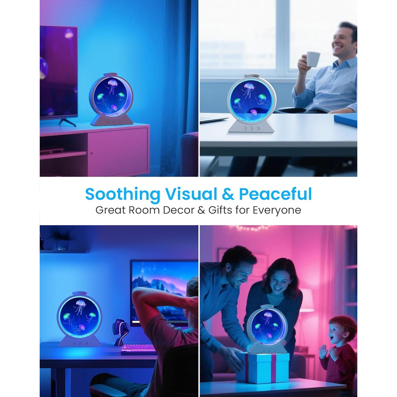 Lámpara de Medusas Eyesound B4, Acuario Colorido 7 Tonos