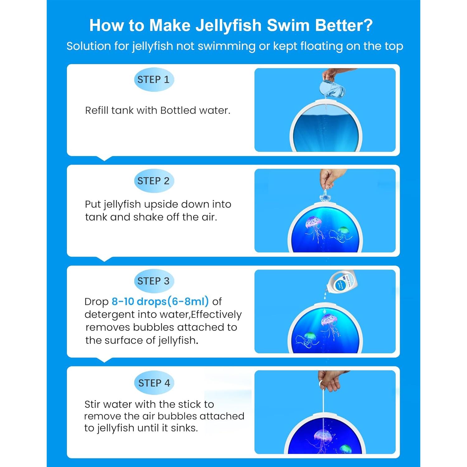 Lámpara de Medusas Eyesound B4, Acuario Colorido 7 Tonos