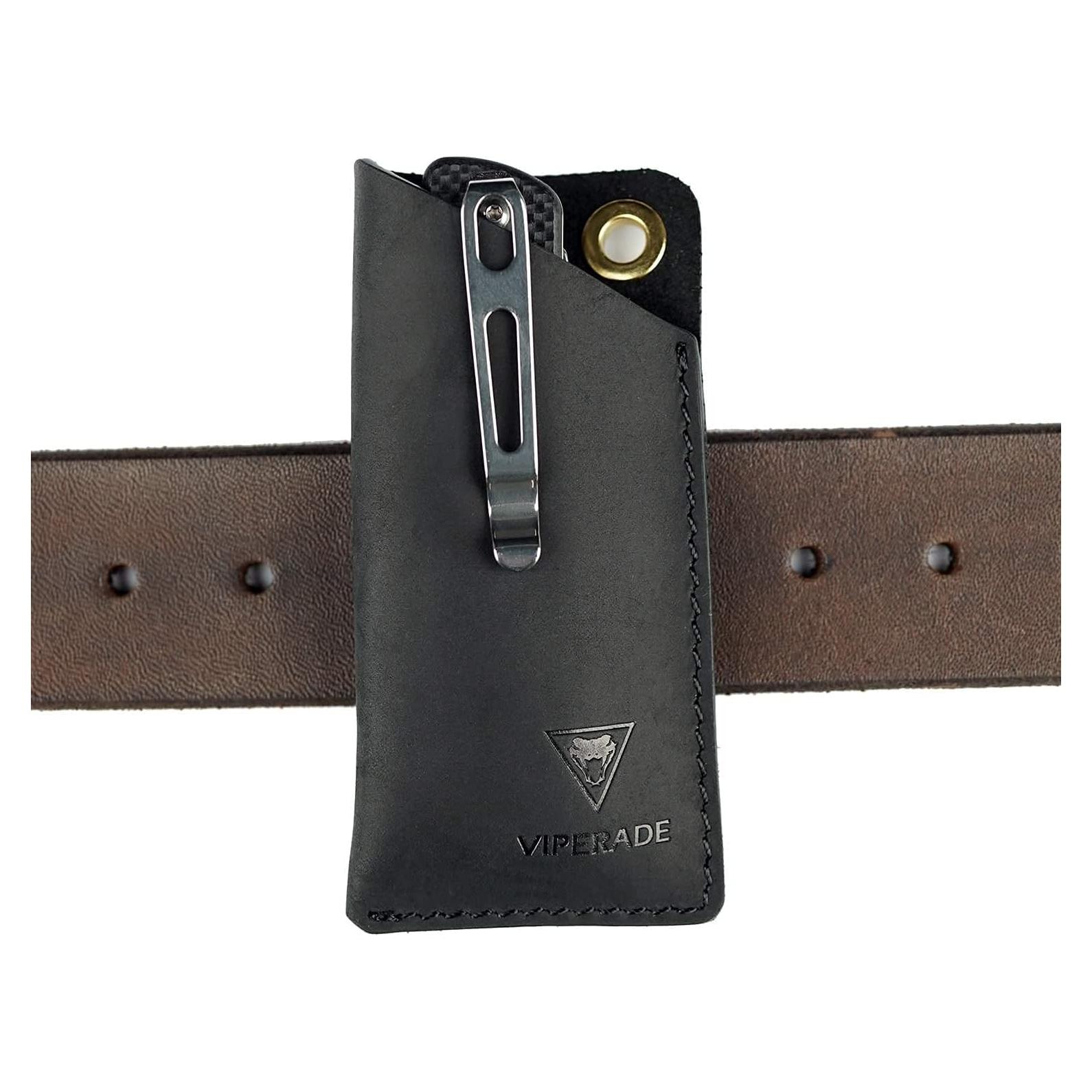 Funda de Cuero VIPERADE PJ11 para Cuchillo y Linterna Pequeña