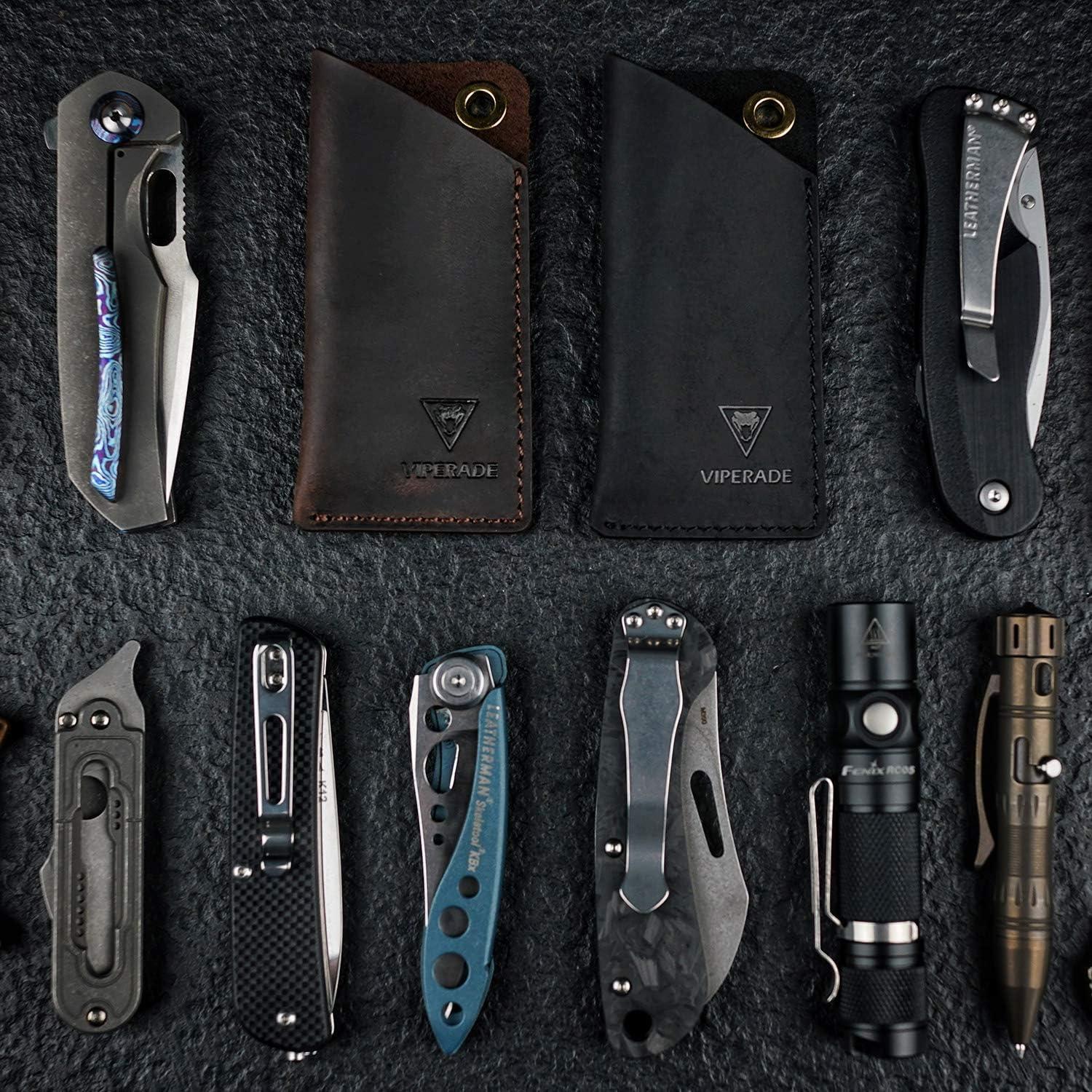 Funda de Cuero VIPERADE PJ11 para Cuchillo y Linterna Pequeña