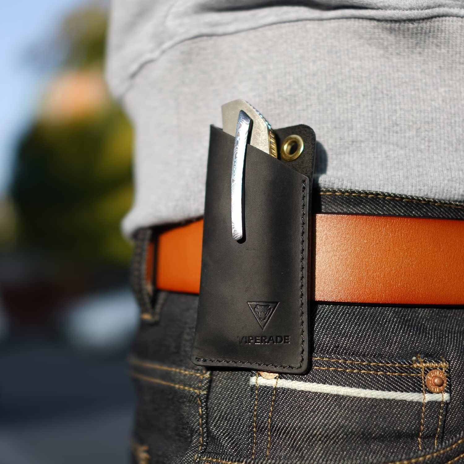 Funda de Cuero VIPERADE PJ11 para Cuchillo y Linterna Pequeña