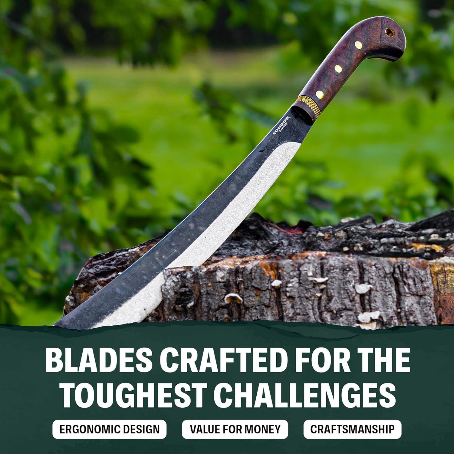 Machete Mini Duku Condor - Acero Carbono 26.67cm - Mango Nogal