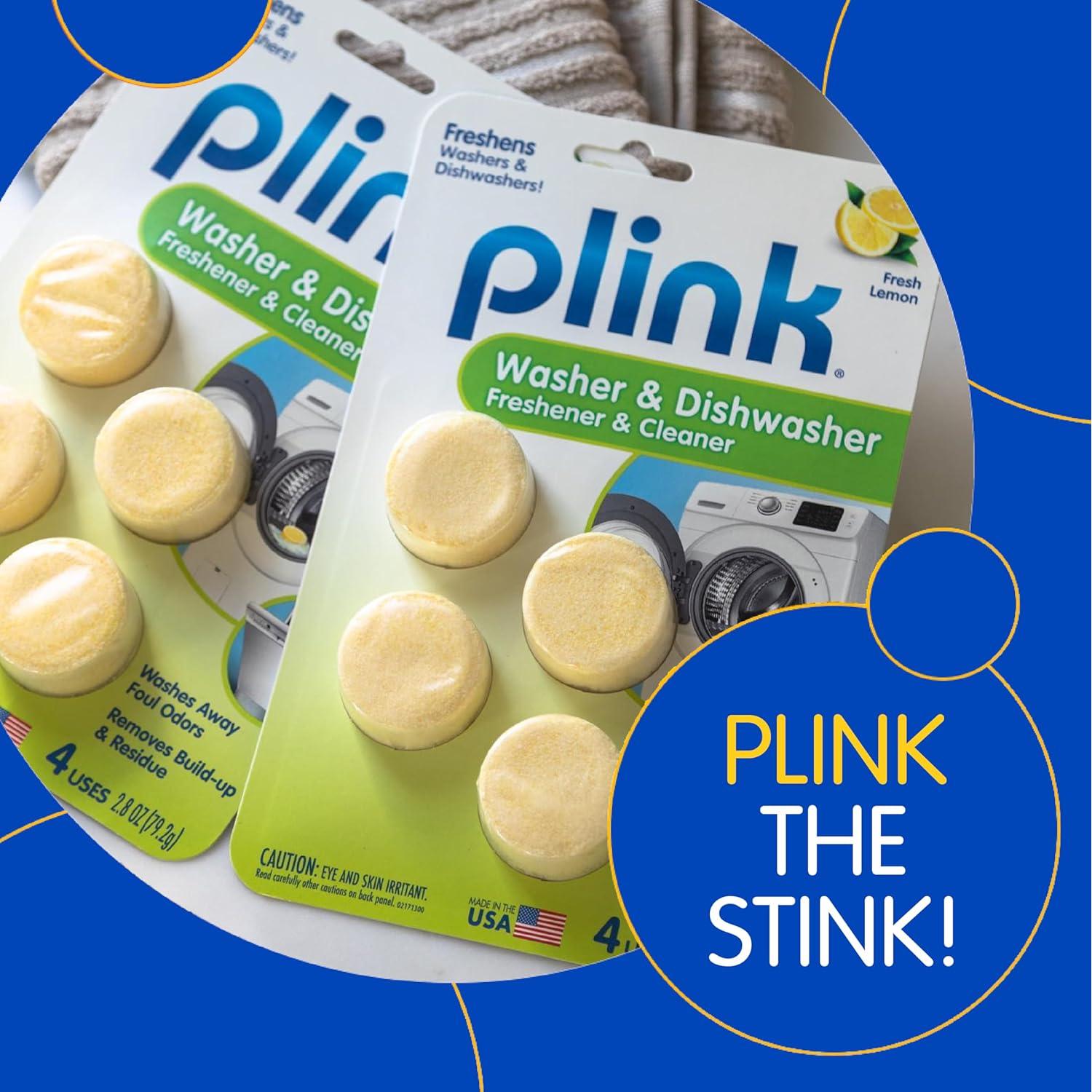 Limpiador y Ambientador Plink para Lavadora y Lavavajillas, 12 Tabletas Aroma Limón