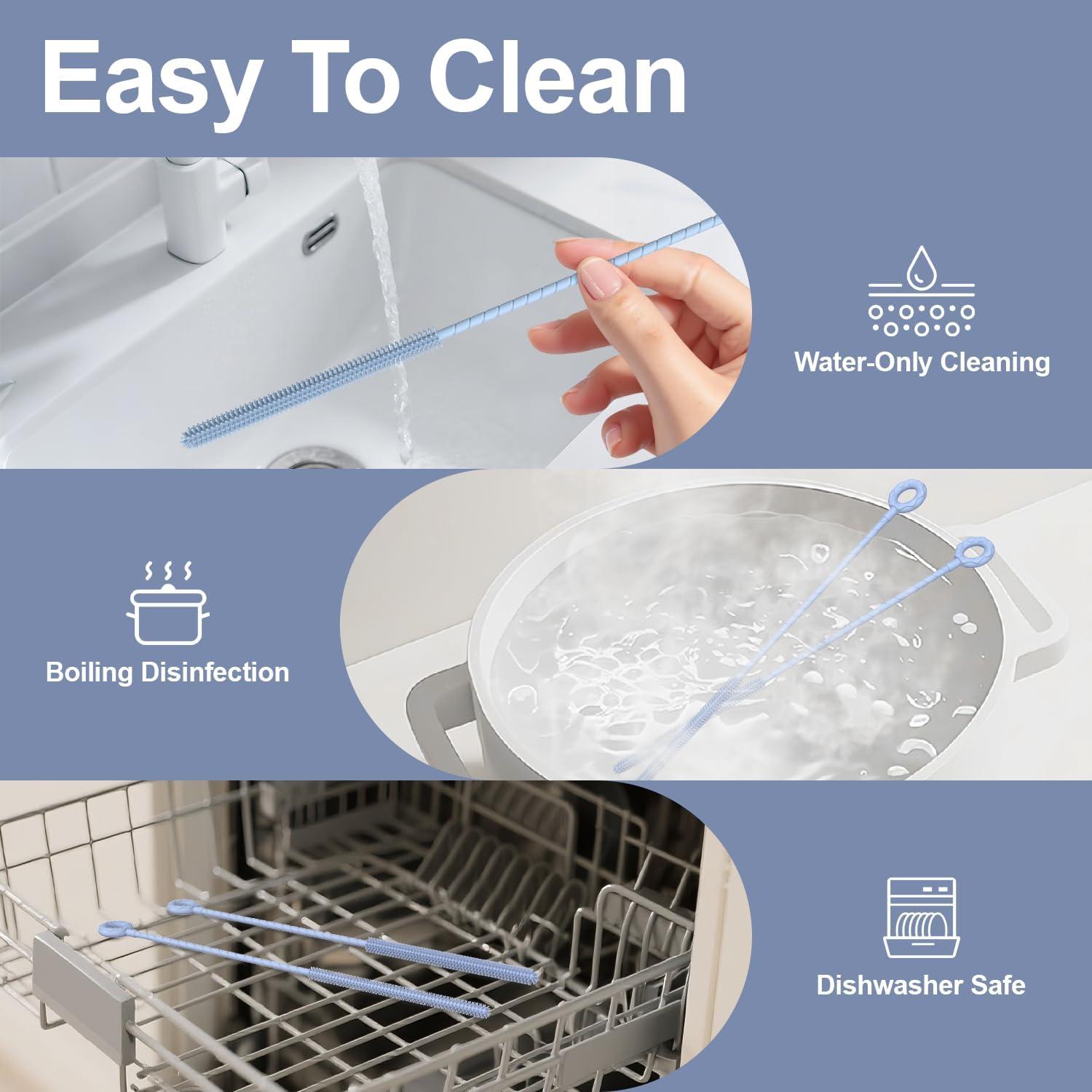 Cepillo Limpiador de Pajitas de Silicona YOTIME - 2 Pcs Reutilizables