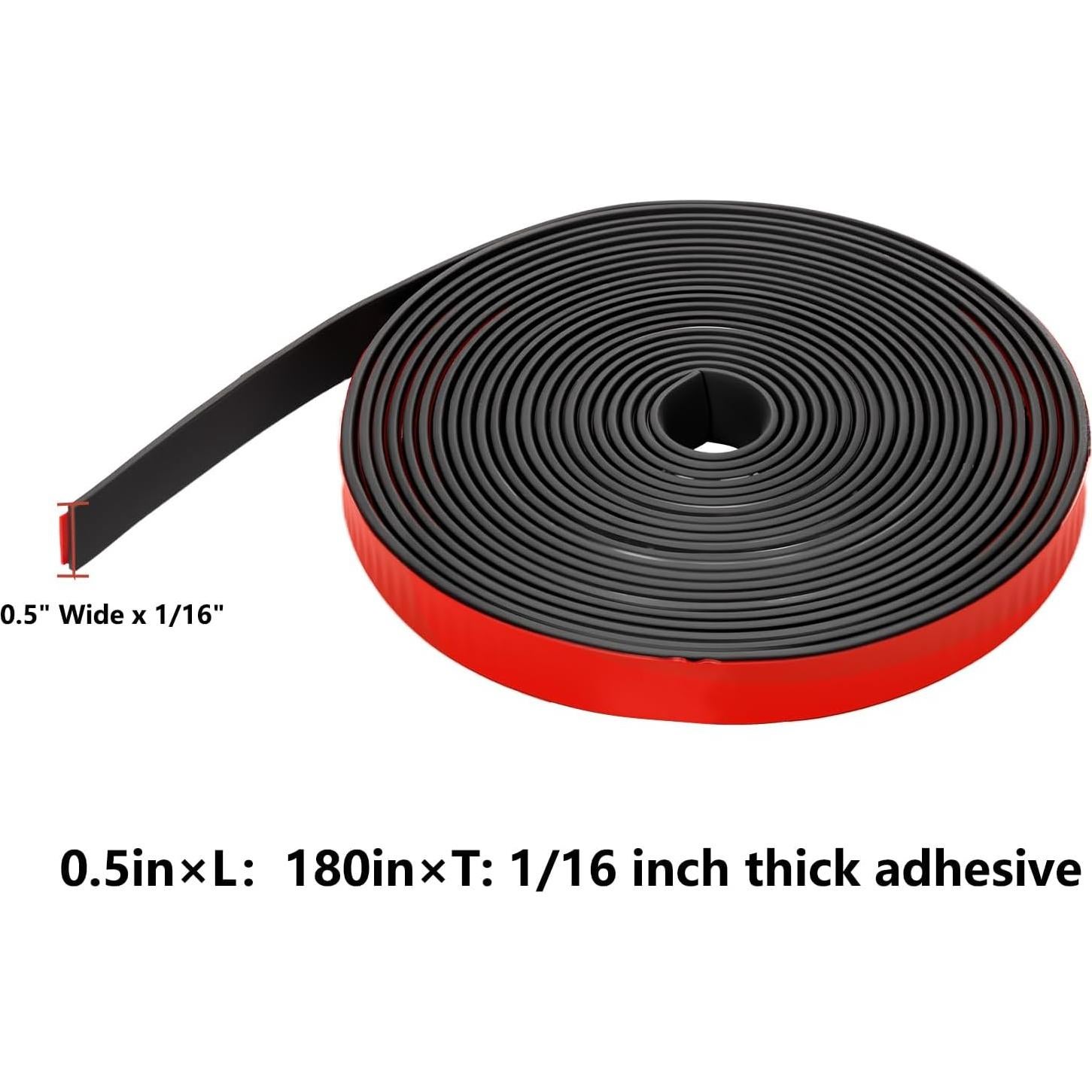 Tira de Goma Adhesiva Neopreno Qyueyue 12mm x 1.5mm x 4.5m